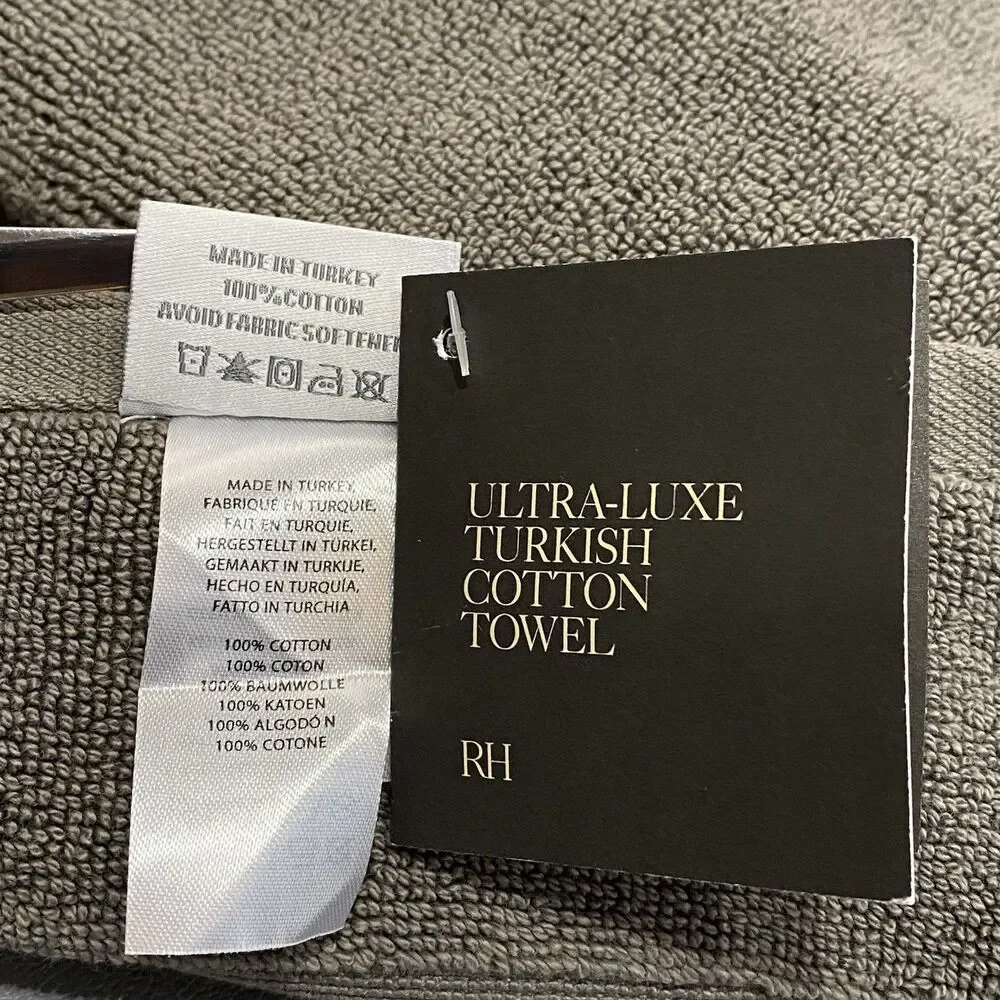 Restoration Hardware RH Bath Mat 800 Gram Ultra-Luxe Turkish Cotton Gray 19x31